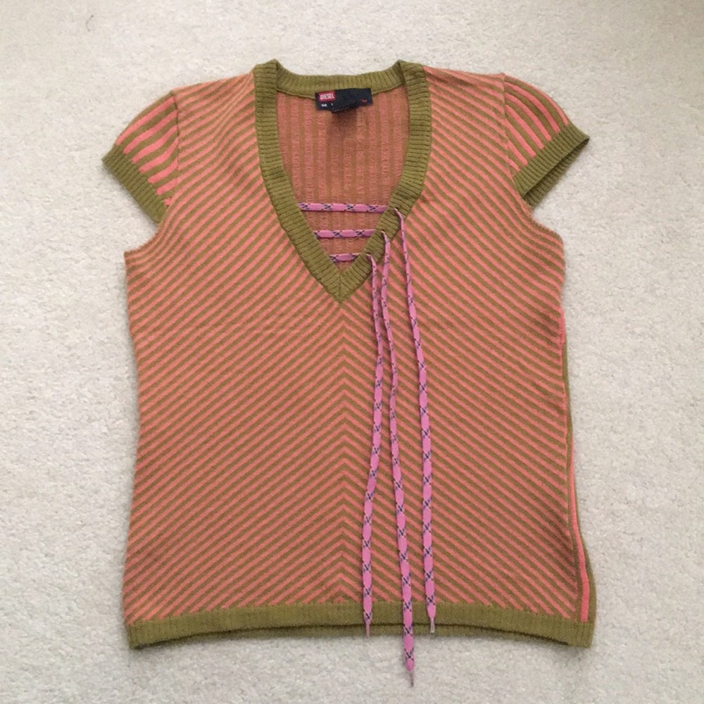 Diesel Shoe-laced Knitted Top
